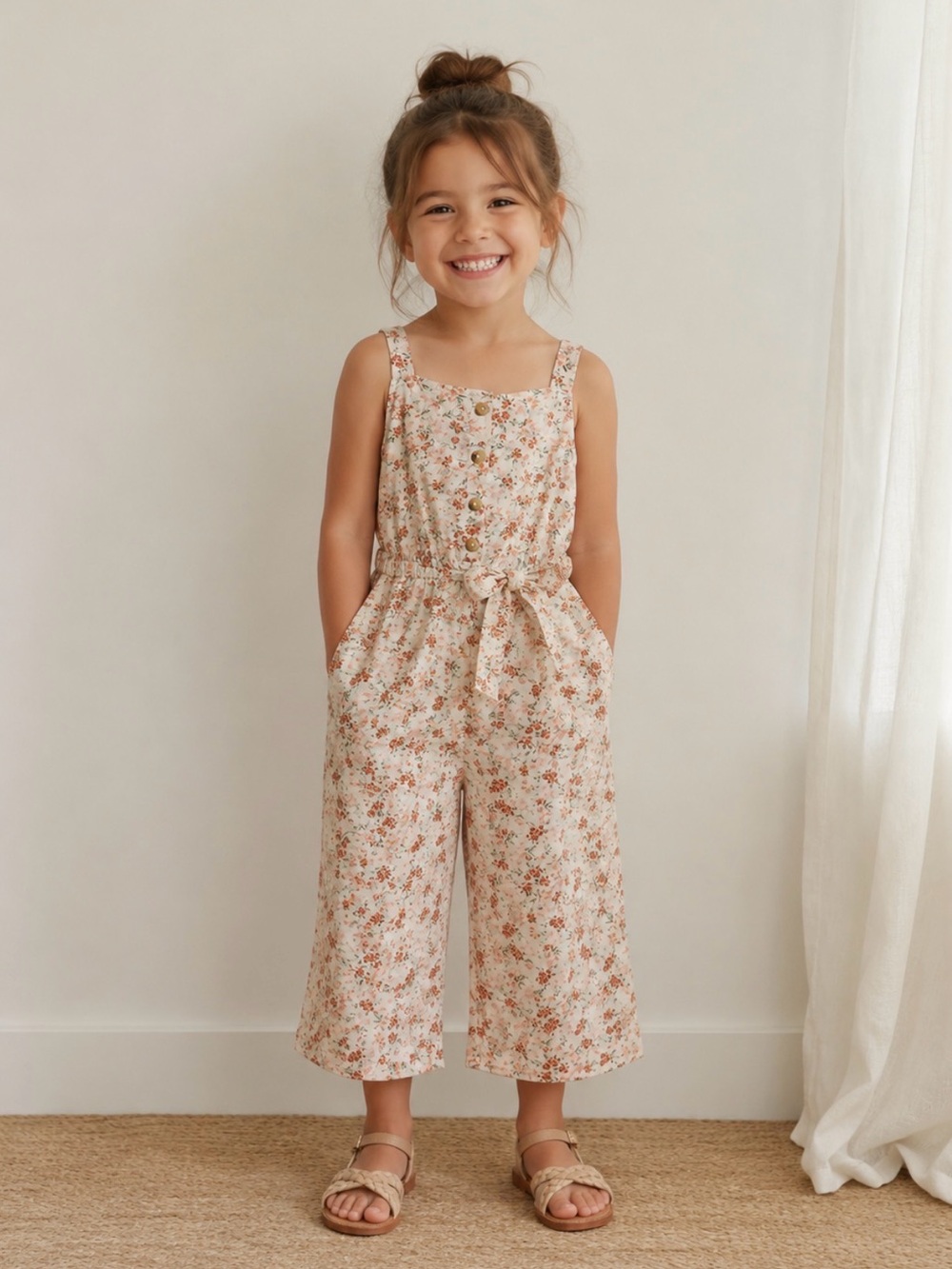 Oshkosh B’Gosh Girls Linen Blend Jumpsuit Size 5 / 5A
